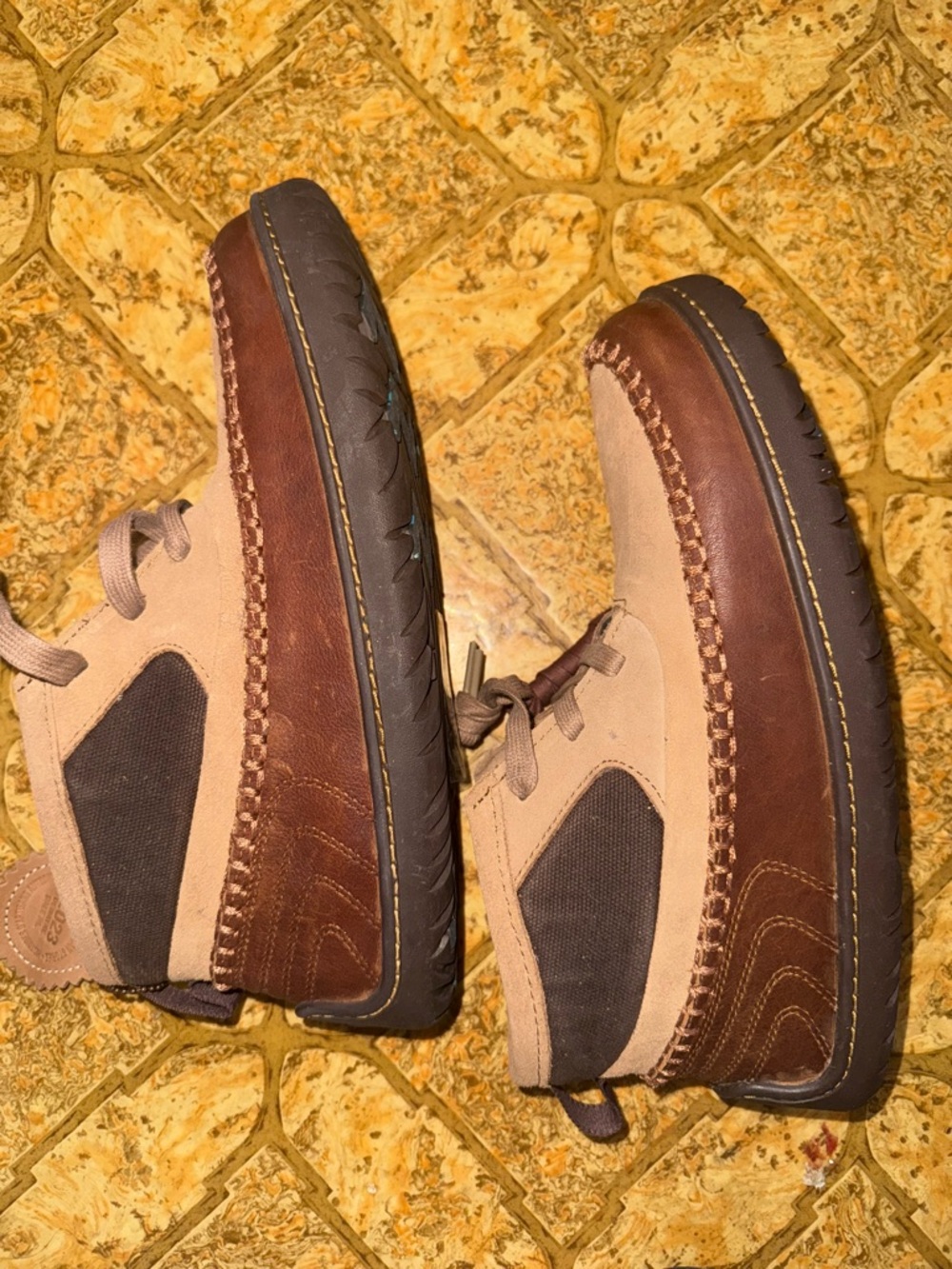 Casual Men's Brown & Tan Slip-On Loafers